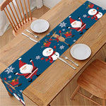 Happy Santa Claus Pattern Print Table Runner