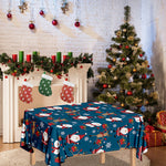 Happy Santa Claus Pattern Print Tablecloth