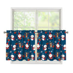 Happy Santa Claus Pattern Print Tier Curtains