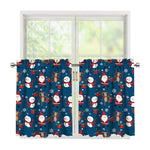 Happy Santa Claus Pattern Print Tier Curtains