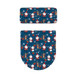 Happy Santa Claus Pattern Print Toilet Lid And Tank Cover Set