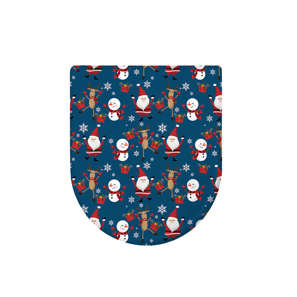 Happy Santa Claus Pattern Print Toilet Lid Cover