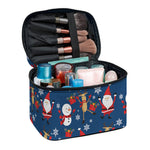 Happy Santa Claus Pattern Print Travel Makeup Bag