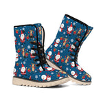 Happy Santa Claus Pattern Print Winter Boots