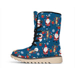 Happy Santa Claus Pattern Print Winter Boots