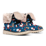Happy Santa Claus Pattern Print Winter Boots
