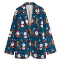 Happy Santa Claus Pattern Print Women's Blazer