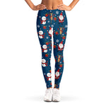 Happy Santa Claus Pattern Print Women's Leggings