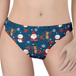 Happy Santa Claus Pattern Print Women's Thong