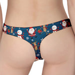 Happy Santa Claus Pattern Print Women's Thong