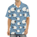 Happy Sheep Pattern Print Aloha Shirt