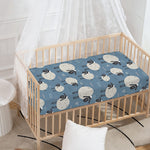 Happy Sheep Pattern Print Baby Crib Sheet