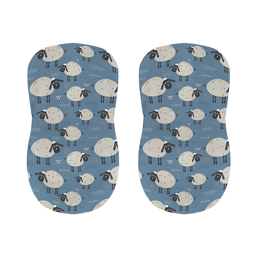 Happy Sheep Pattern Print Bar Stool Covers