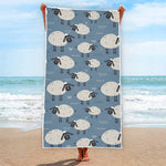 Happy Sheep Pattern Print Beach Towel