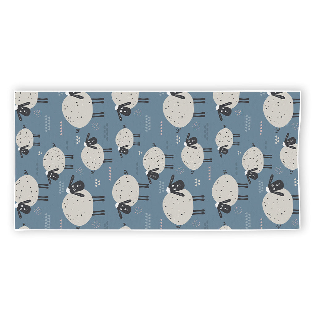 Happy Sheep Pattern Print Beach Towel