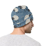 Happy Sheep Pattern Print Beanie