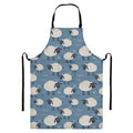 Happy Sheep Pattern Print Bib Apron With Pocket