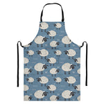 Happy Sheep Pattern Print Bib Apron With Pocket