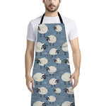Happy Sheep Pattern Print Bib Apron With Pocket