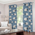 Happy Sheep Pattern Print Dimout Grommet Curtains