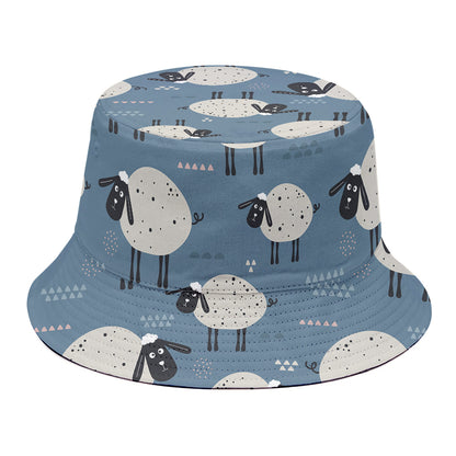 Happy Sheep Pattern Print Bucket Hat