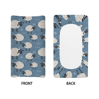 Happy Sheep Pattern Print Changing Pad Cover