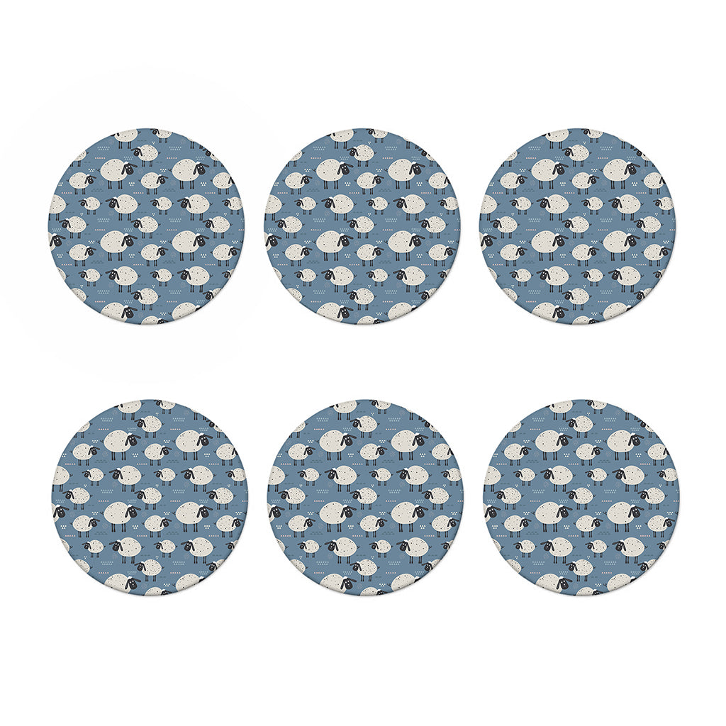 Happy Sheep Pattern Print Coaster Set