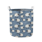 Happy Sheep Pattern Print Collapsible Laundry Basket