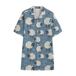 Happy Sheep Pattern Print Cotton Hawaiian Shirt