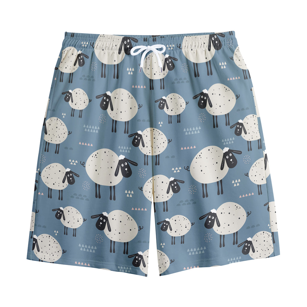 Happy Sheep Pattern Print Cotton Shorts