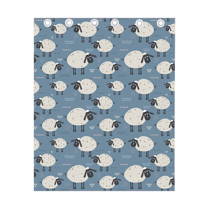 Happy Sheep Pattern Print Curtain