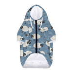 Happy Sheep Pattern Print Dog Zip Up Hoodie