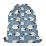 Happy Sheep Pattern Print Drawstring Bag