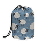 Happy Sheep Pattern Print Drawstring Makeup Bag