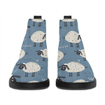 Happy Sheep Pattern Print Flat Ankle Boots