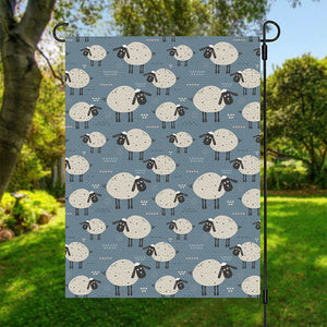 Happy Sheep Pattern Print Garden Flag