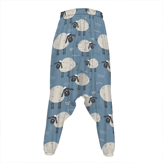 Happy Sheep Pattern Print Hammer Pants