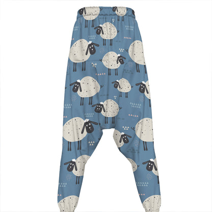Happy Sheep Pattern Print Hammer Pants