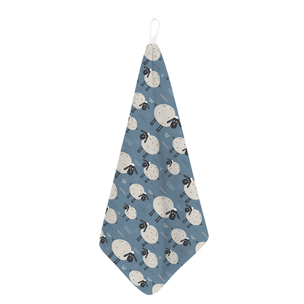 Happy Sheep Pattern Print Hand Towel