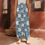 Happy Sheep Pattern Print Harem Pants