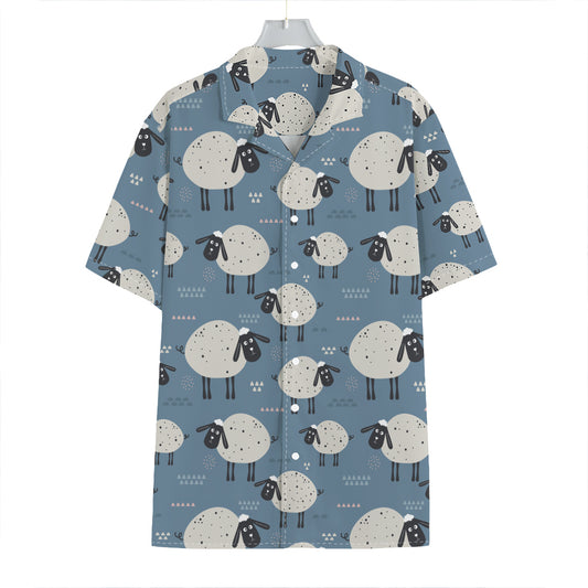 Happy Sheep Pattern Print Hawaiian Shirt
