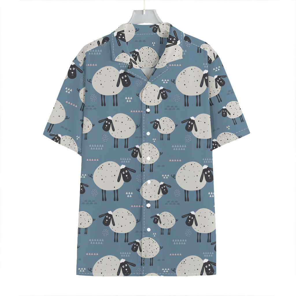 Happy Sheep Pattern Print Hawaiian Shirt