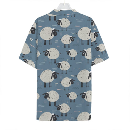 Happy Sheep Pattern Print Hawaiian Shirt