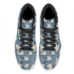 Happy Sheep Pattern Print High Top Leather Sneakers