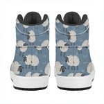 Happy Sheep Pattern Print High Top Leather Sneakers