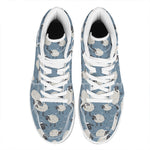 Happy Sheep Pattern Print High Top Leather Sneakers