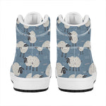 Happy Sheep Pattern Print High Top Leather Sneakers