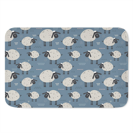 Happy Sheep Pattern Print Indoor Door Mat