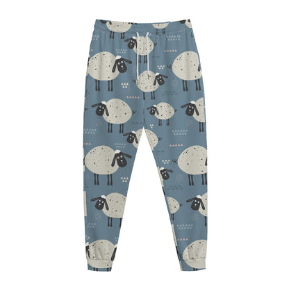 Happy Sheep Pattern Print Jogger Pants