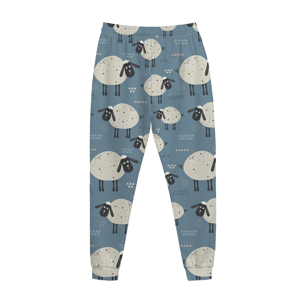 Happy Sheep Pattern Print Jogger Pants